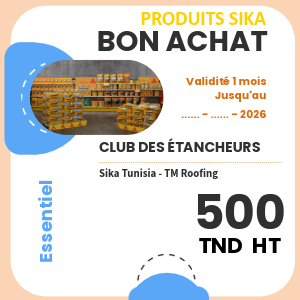 1 x Bon d'achat - Produits Sika d'une valeur de 500TND HT